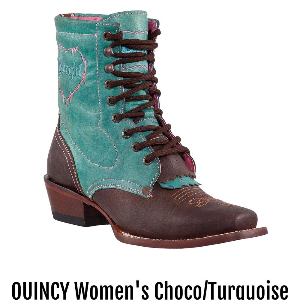 Quincy Brown Western Lace Up Boots